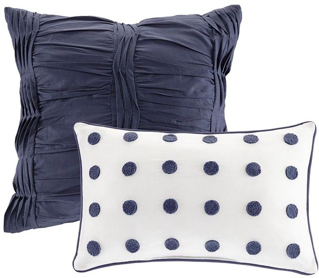 Olliix by Urban Habitat Indigo Blue Twin/Twin XL Brooklyn Cotton Jacquard Duvet Cover Set-4