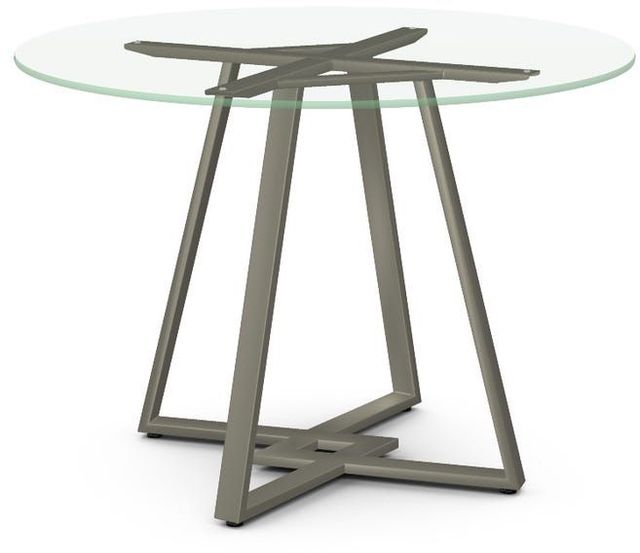 Amisco Customizable Dirk 42" Clear Glass Top Round Table-0