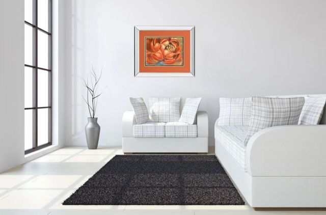 Classy Art Red Lotus l by Patricia Pinto Mirror Framed Wall Art-2