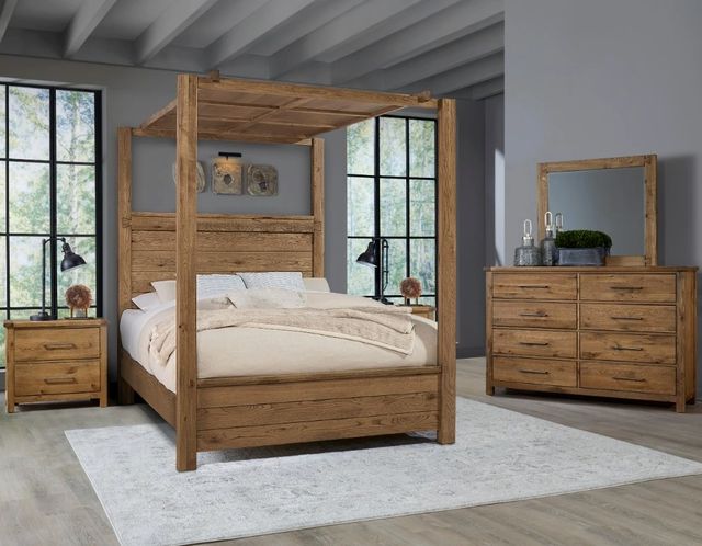 Artisan & Post by Vaughan-Bassett Dovetail Natural Wood King Panel Canopy Bed -3