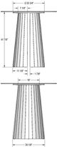Amisco Customizable Gemma 42" Round Bar Height Pub Table with 0.5" Taupe Glass Top-2