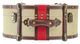 A & B Home Beige/Brown/Red Semi Round Hatbox-2