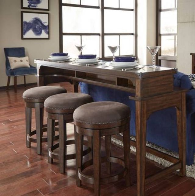 Liberty Furniture Aspen Skies Gray/Russet Brown Swivel Stool-1