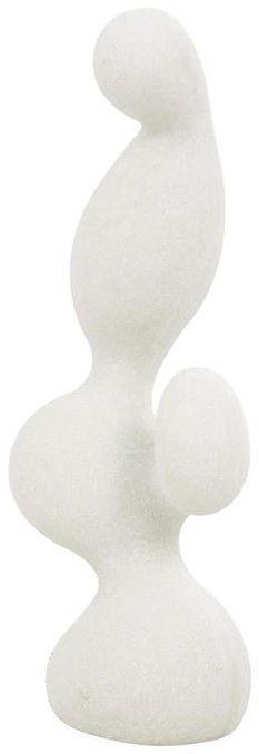 Deco Marche White Polystone Sculpture With Speckled Texturing-1