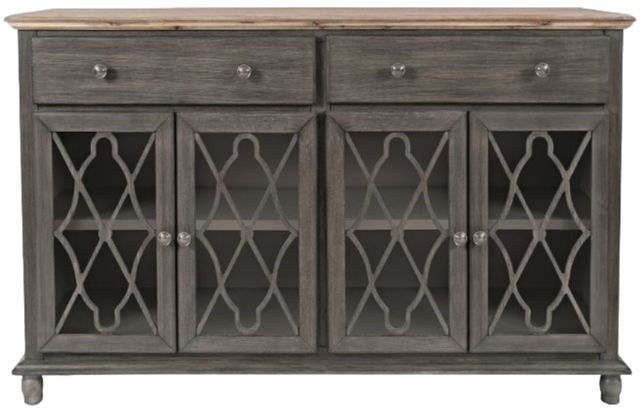 Jofran Inc. Aurora Hills Bisque/Brushed Gray 4-Door Accent Chest-2