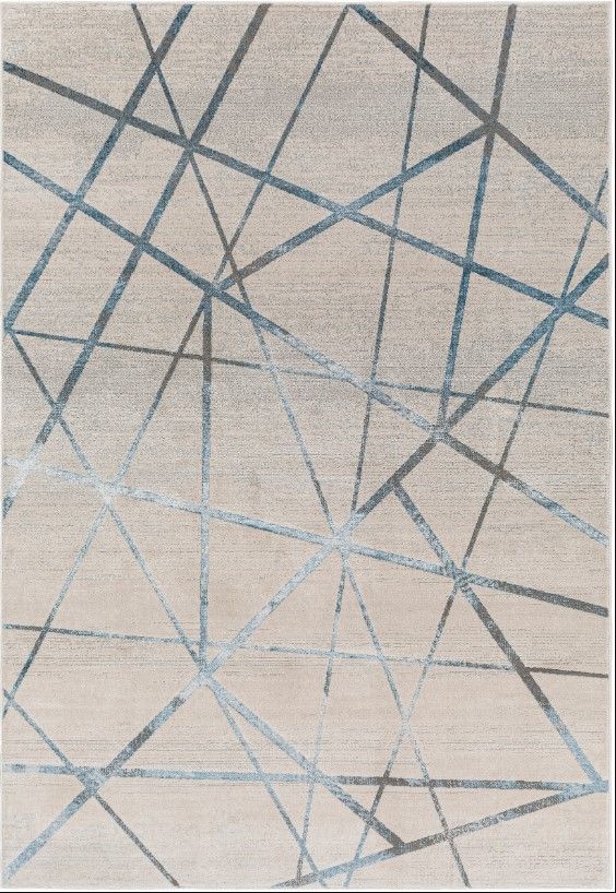Surya Impulse Cream/Deep Teal 4'x6' Area Rug-0