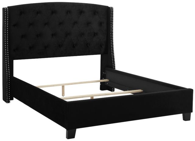 Crown Mark Eva Black King Upholstered Panel Bed-3