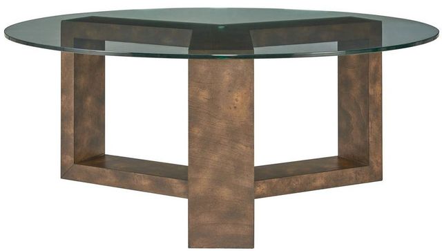 Uttermost® Ignis Glass Top Coffee Table with Brown Base-0