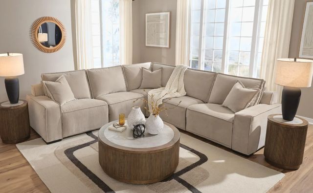 Benchcraft® Carceri 5-Piece Cashmere Power Reclining L-Shape Sectional-4