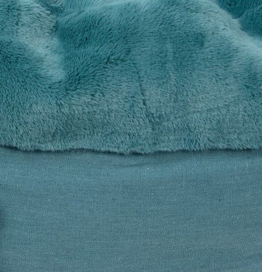 CordaRoy's® Nest Blue Bunny Fur Queen Bean Bag Cover with Pillow-1
