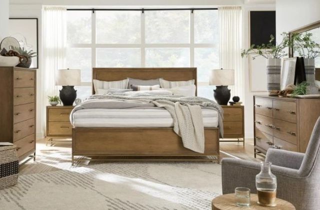 Magnussen Home® Lindon Belgian Wheat and Coffee Bean Queen Panel Storage Bed-1