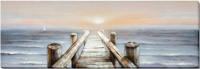 Classy Living Adventurous Tranquil Dock at Dawn Wall Art-0