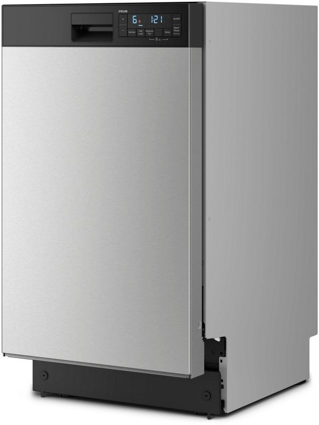 Whirlpool® 18" Stainless Steel Front Control Built-In Dishwasher with Half Load Cycle and Triple Spray Arms-3