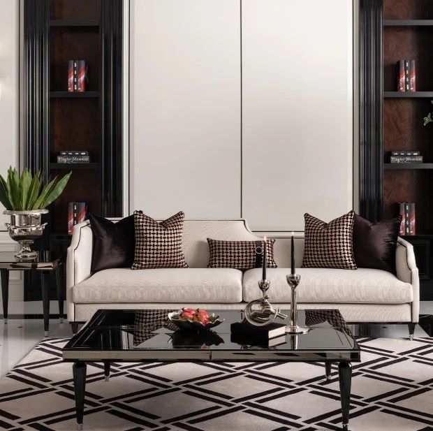 Michael Amini® La Francaise Black/Cafe Mansion Sofa-1