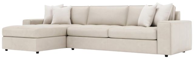 Bernhardt Nest Bernhardt Living 2-Piece Beige Leather Left-Arm Facing Sectional-2
