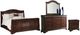 Elements International Cameron 4-Piece Cherry King Sleigh Bedroom Set-0