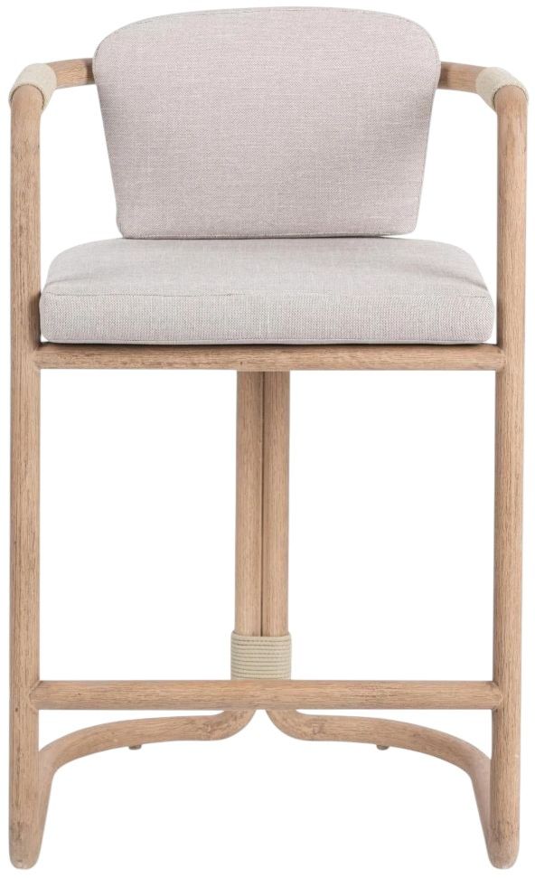 Classic Home Dawson Butterscotch Fabric/Wooden Outdoor Counter Stool-2