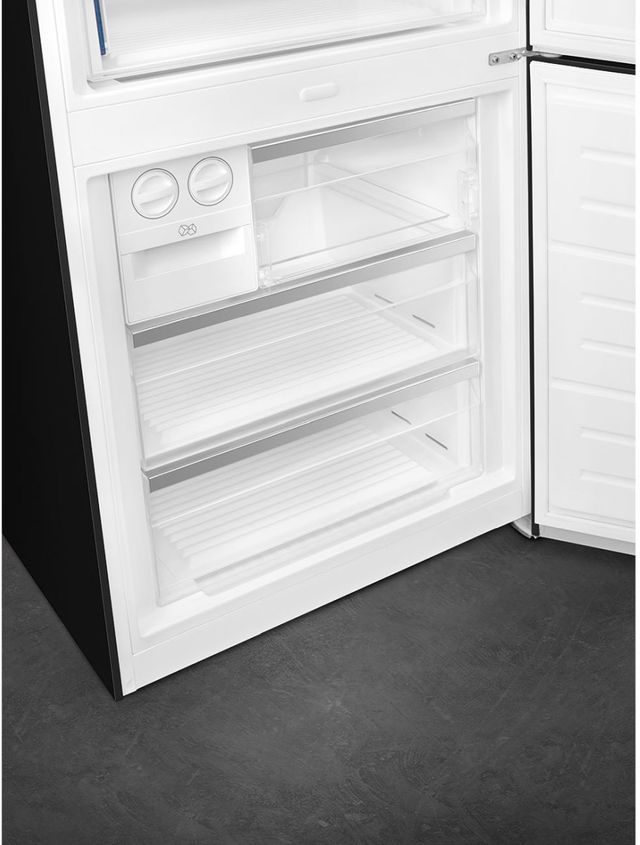 Smeg Portofino  28 in. 18.0 Cu. Ft. Black Bottom Freezer Refrigerator-3