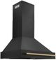 ZLINE Autograph Edition 36" Black Stainless Steel Wall Mounted Range Hood with Champagne Bronze Handle-2