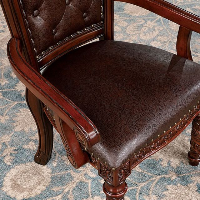 Furniture of America® Canyonville 2-Piece Dark Brown Arm Chair Set-3