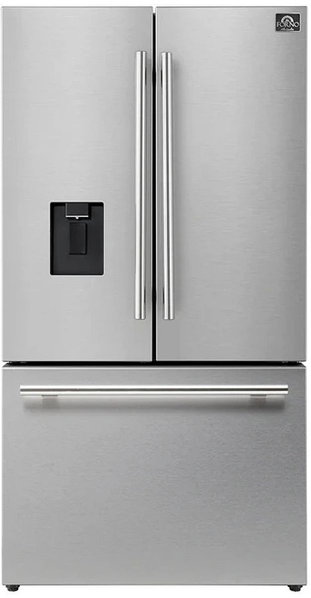 FORNO® Aosta Series Alta Qualita 36" 22.4 Cu. Ft. Stainless Steel Counter Depth French Door Refrigerator-0