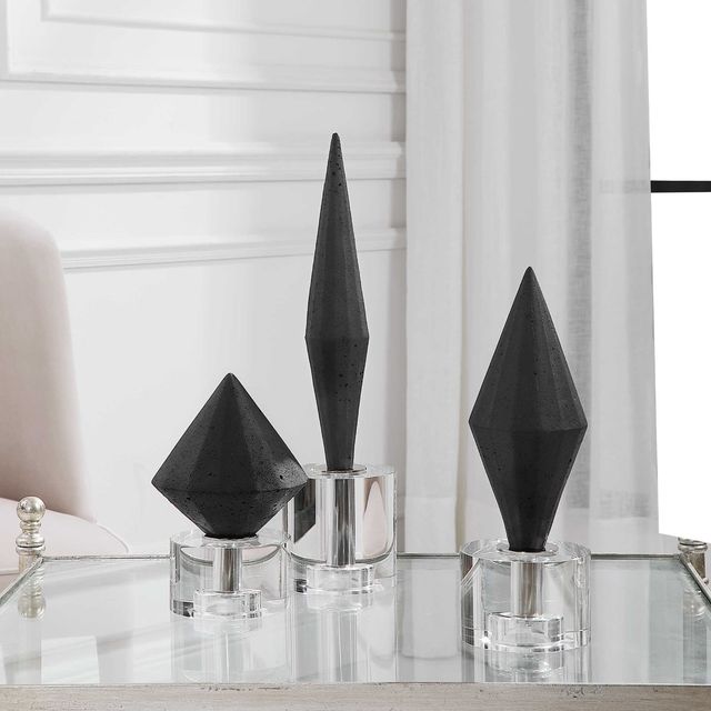 Uttermost® Alize 3-Piece Black Sculptures Set-3