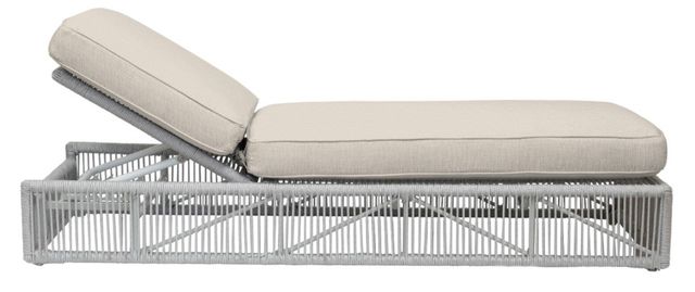 Sunset West Miami Silver Gray Aluminum/Olefin Rope Outdoor Adjustable Chaise with Echo Ash Cushion-1