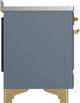 Ilve® Majestic III 48" Blue Gray Pro Style Induction Range with 6 Elements and Brass Trim-4