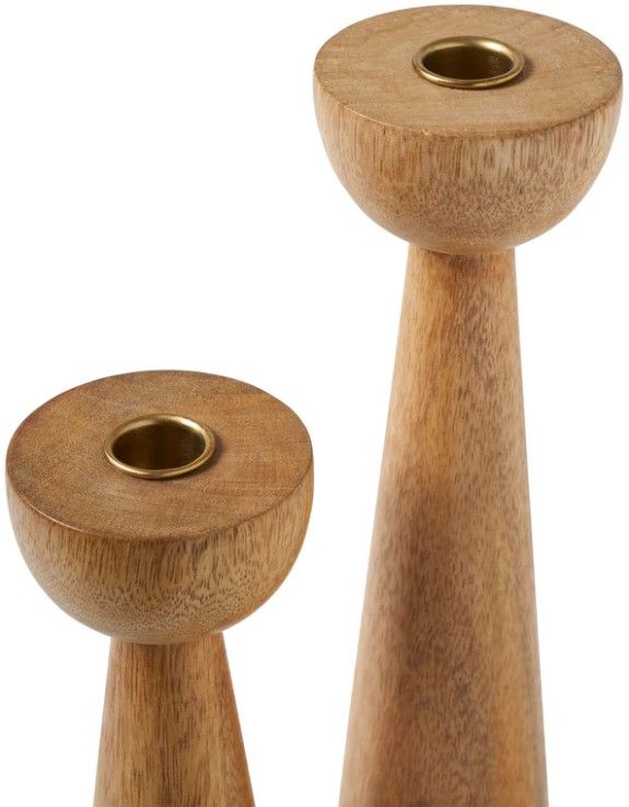 Renwil® Laurier 2-Piece Light Brown Candle Holder-2