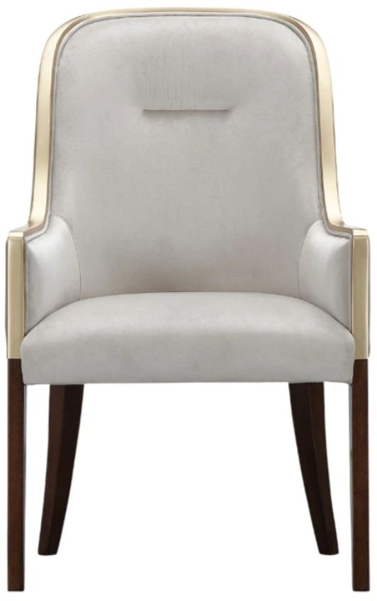 Michael Amini® Houston Mushroom Gray/Walnut Arm Chair-2