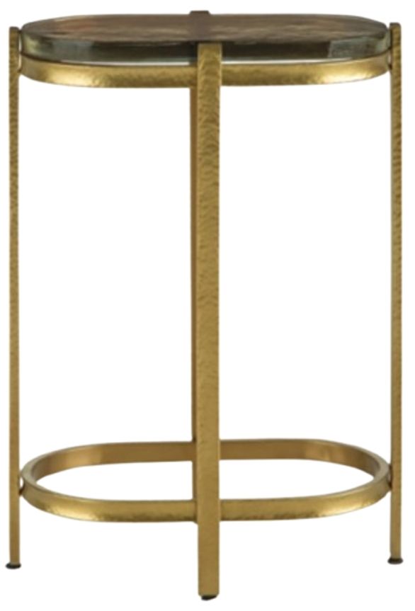 Signature Design by Ashley® Porterville Glass Top Accent Table with Gold Base-1