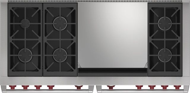 Wolf® 60" Stainless Steel Pro Style Dual Fuel Range-2