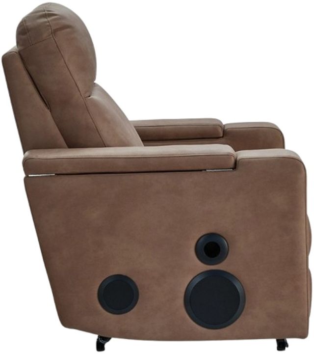Signature Design by Ashley® Lorrenton Caramel Power Glider Recliner with Audio System-2