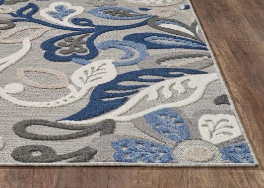 KAS Rugs Calla Blue/Gray Leila 5'x7' Area Rug-3