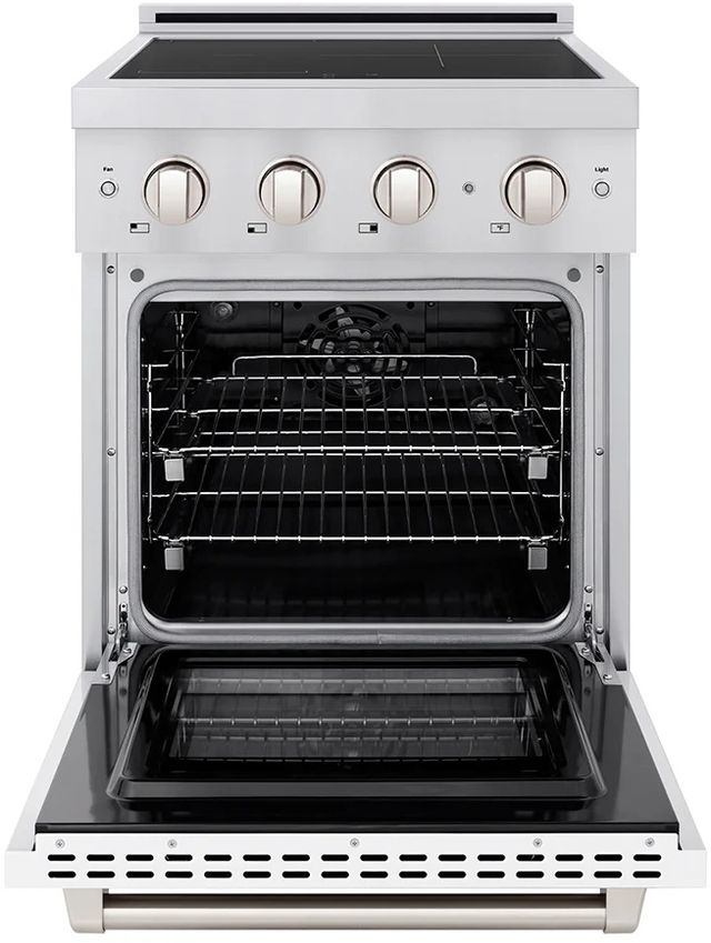 ZLINE Autograph Edition Paramount 24" Stainless Steel Pro Style Induction Range with White Matte Door-1