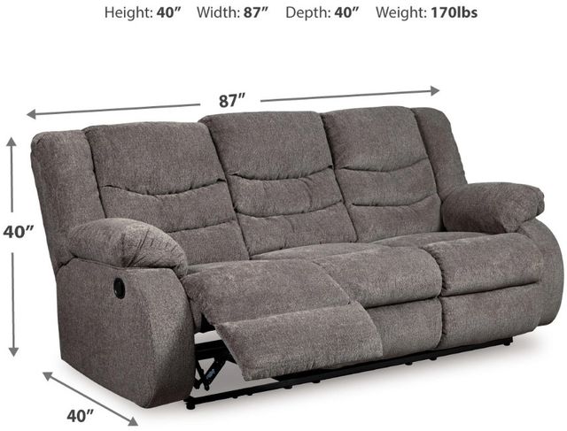 Signature Design by Ashley® Tulen Gray Reclining Sofa-2