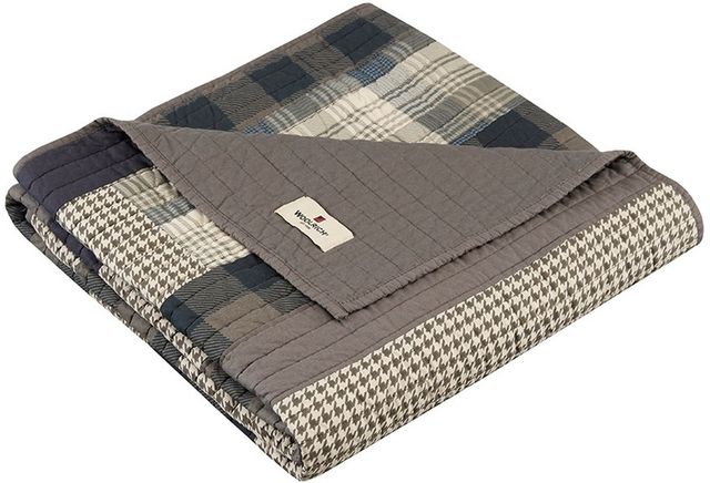 Olliix by Woolrich Tan Winter Hills Quilted Throw-0
