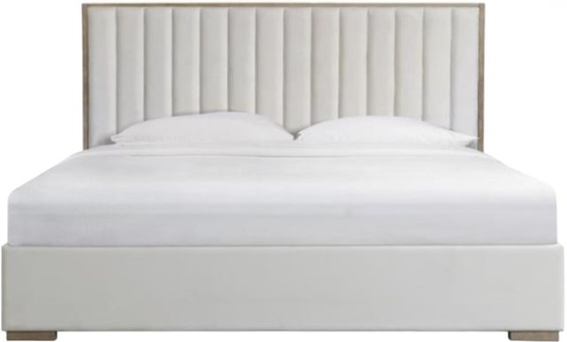Riverside Furniture Pasadena Soft Grey King Upholstered Panel Bed-0