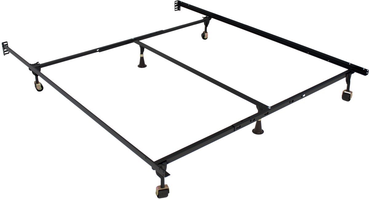 Home By Hollywood Atlas-Lock Keyhole Twin/Full/Queen with Center Support Bed Frame with Rollers
