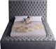 Meridian Furniture Bliss Grey Velvet Full Bed-0