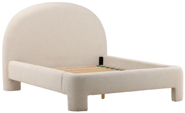 Dovetail Furniture Amir Cream Queen Upholstered Panel Bed-3