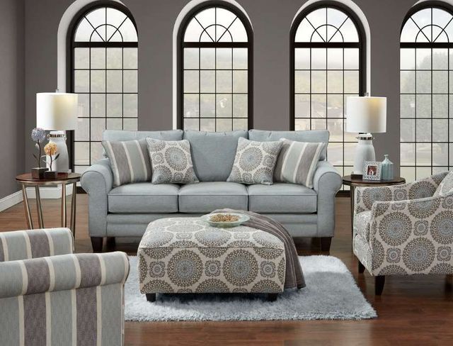 Clearance Fusion Furniture Grande Mist Gray Sofa-2