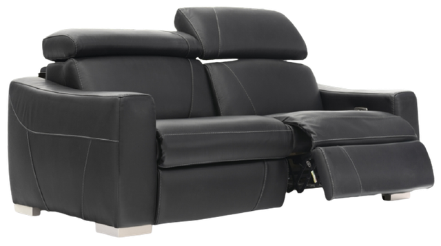 Fornirama 3482 Black Power Reclining Condo Sofa with Adjustable Headrest-0