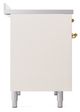 Ilve® Nostalgie II Noblesse 40'' Antique White Pro Style Induction Range with Brass Trim-2