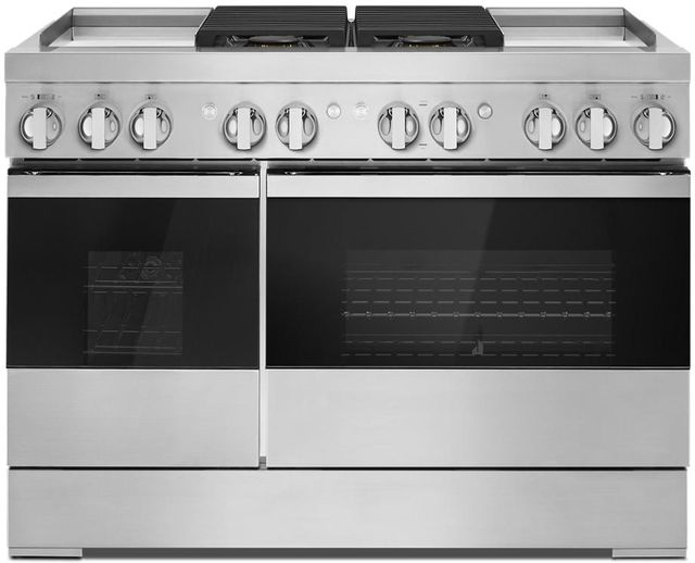 JennAir® NOIR™ 48" Stainless Steel Freestanding Dual Fuel Range-0