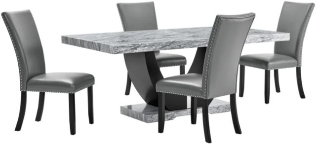 New Classic® Home Furnishings Lyra 5-Piece Black/Gray Dining Set-0