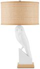 Currey & Company Snowy Owl Brown/White Table Lamp-1