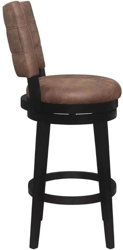 HH2 Home Kaede Brushed Black/Chestnut Bar Stool-3