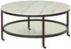 Bassett Mirror Whitman Ivory Round Cocktail Table with Bronze Base-0