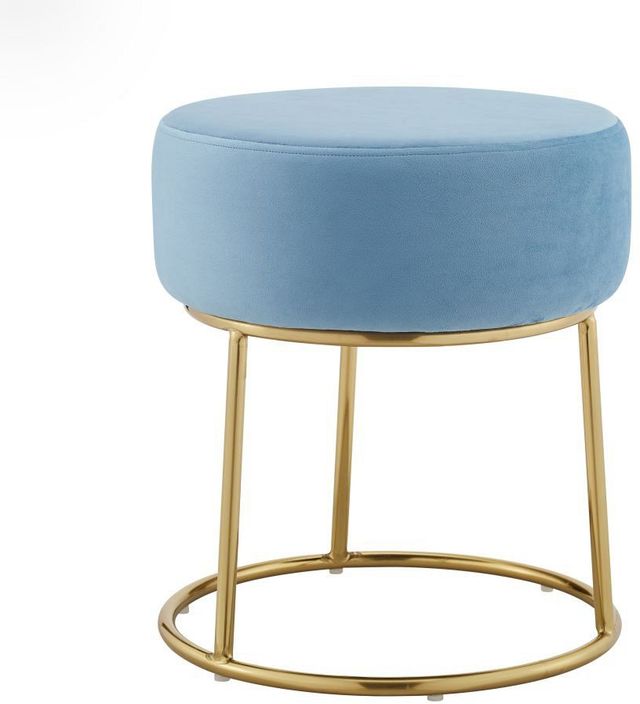 Linon Bardot Blue Vanity Stool -0